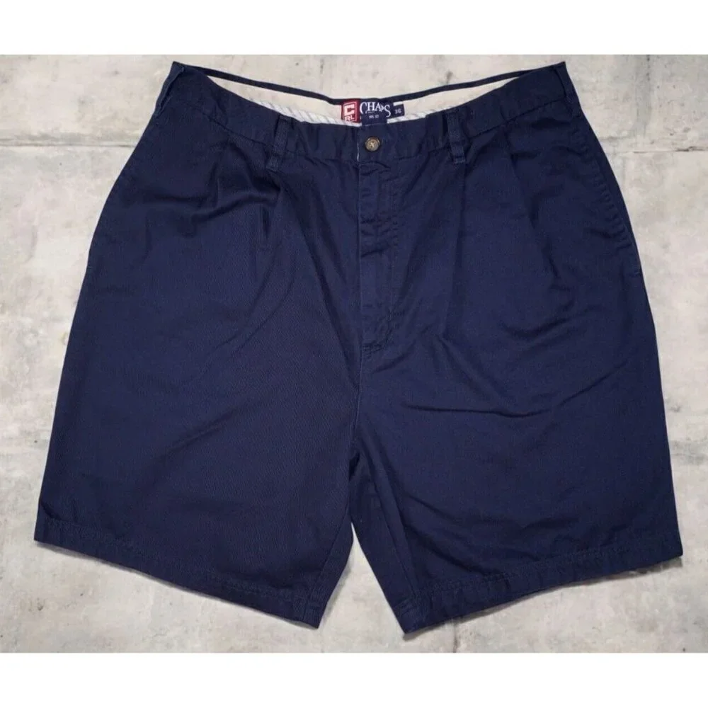 Chaps Ralph Lauren Shorts Men 36 Navy Blue Chino Classic Fit 7
